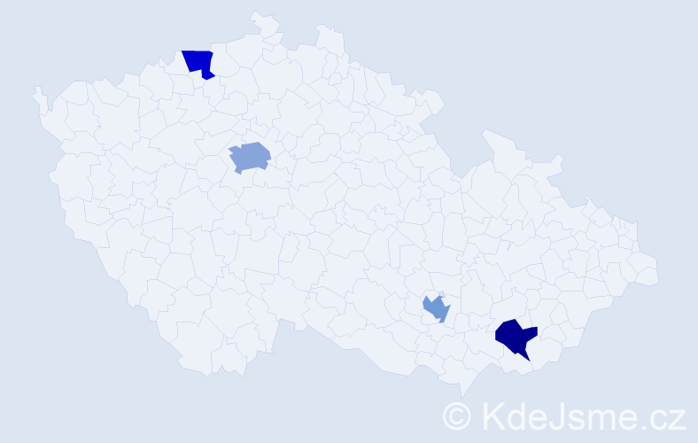 Jméno: 'Anesa', počet výskytů 5 v celé ČR