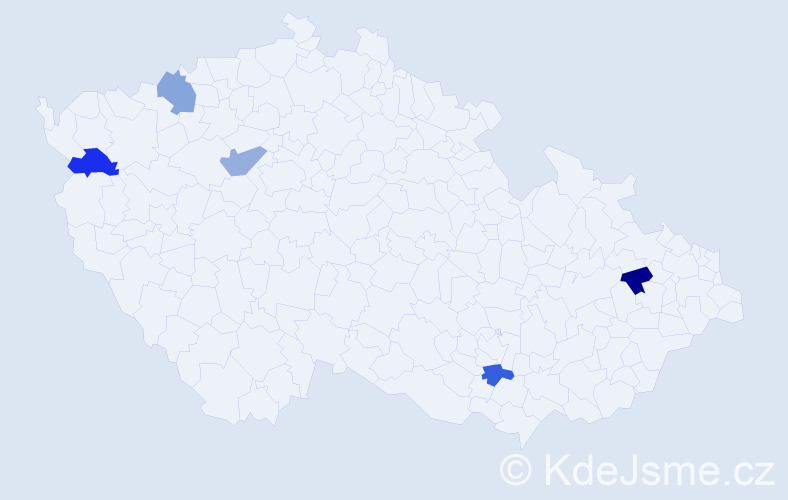 Jméno: 'Samia', počet výskytů 5 v celé ČR