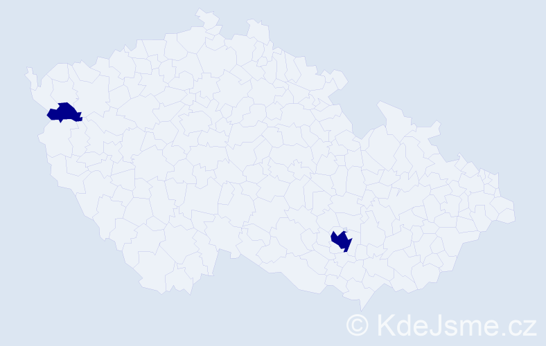 Jméno: 'Reagan', počet výskytů 2 v celé ČR