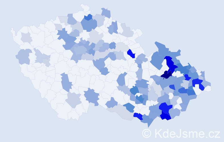 Jméno: 'Dalimil', počet výskytů 284 v celé ČR