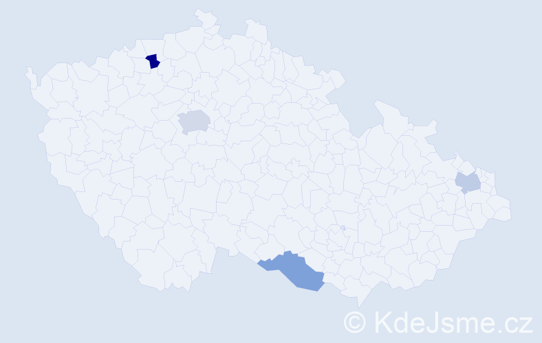 Jméno: 'Quan', počet výskytů 5 v celé ČR