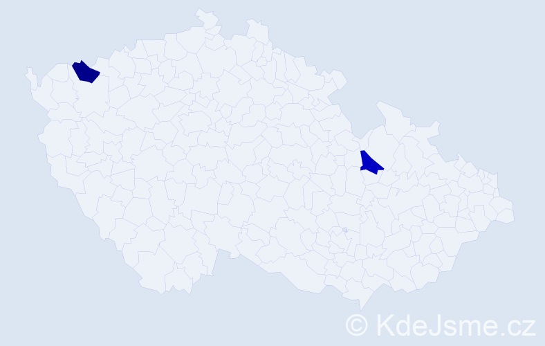 Jméno: 'Thai Hai', počet výskytů 2 v celé ČR