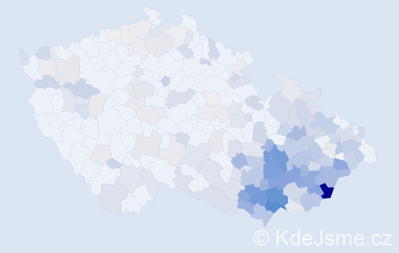 Jméno: 'Vojtěška', počet výskytů 518 v celé ČR