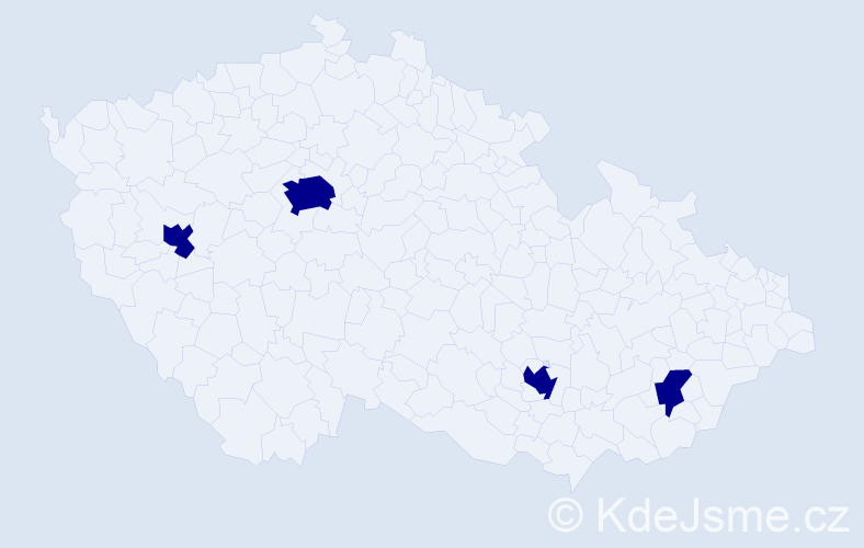 Jméno: 'Xhavit', počet výskytů 4 v celé ČR