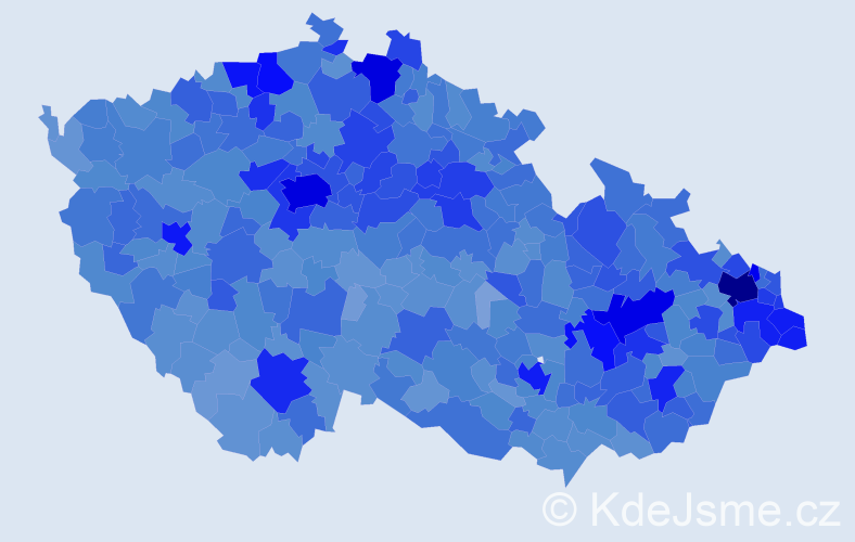 Jméno: 'Marcela', počet výskytů 53870 v celé ČR