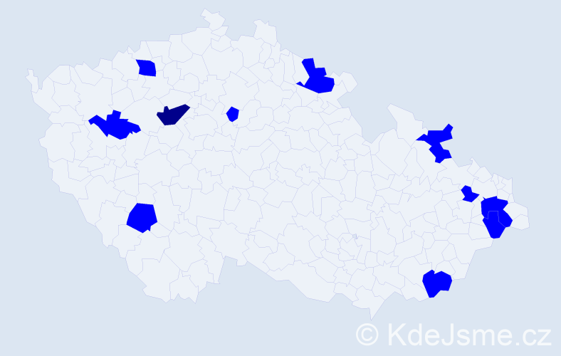 Jméno: 'Kajetána', počet výskytů 12 v celé ČR