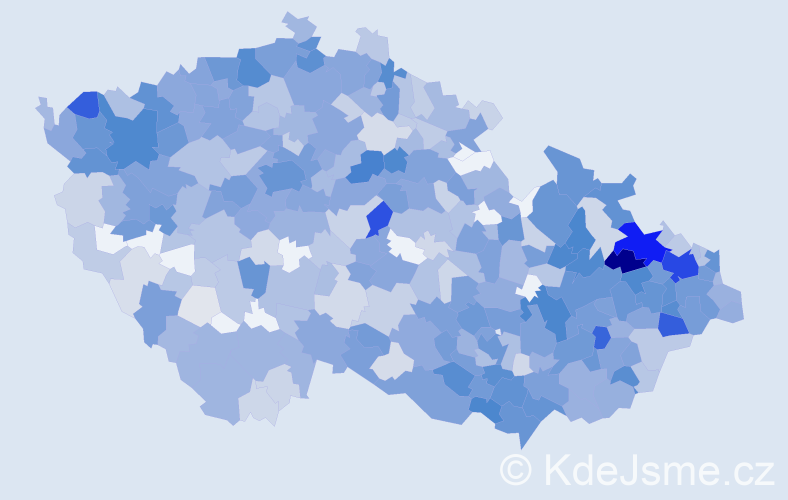 Jméno: 'Bedřiška', počet výskytů 1700 v celé ČR