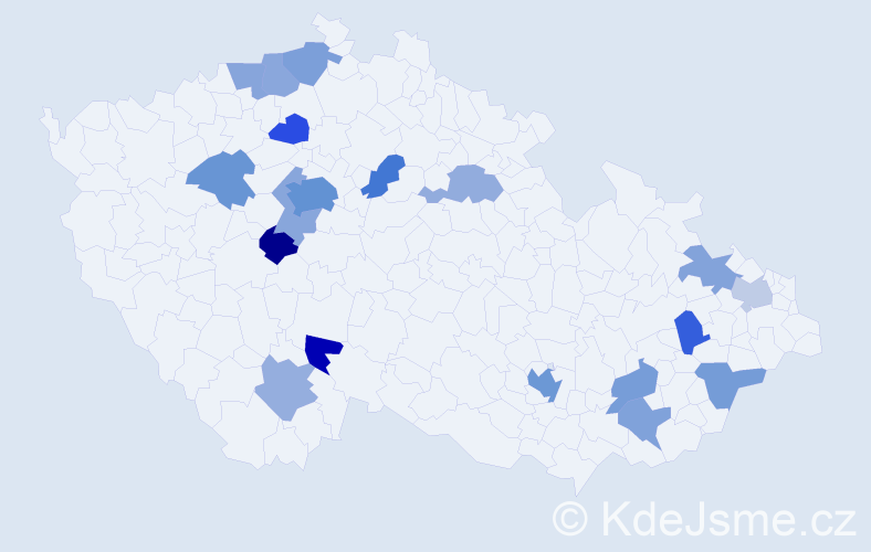 Jméno: 'Jason', počet výskytů 34 v celé ČR