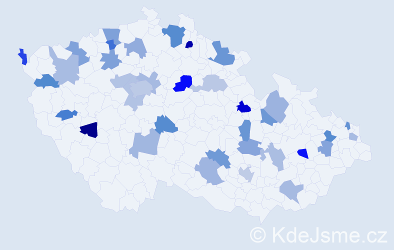Jméno: 'Lidka', počet výskytů 49 v celé ČR