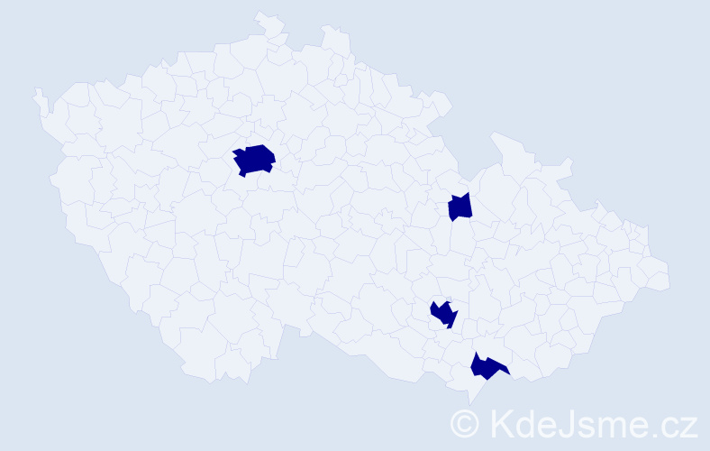 Jméno: 'Amy Anna', počet výskytů 4 v celé ČR