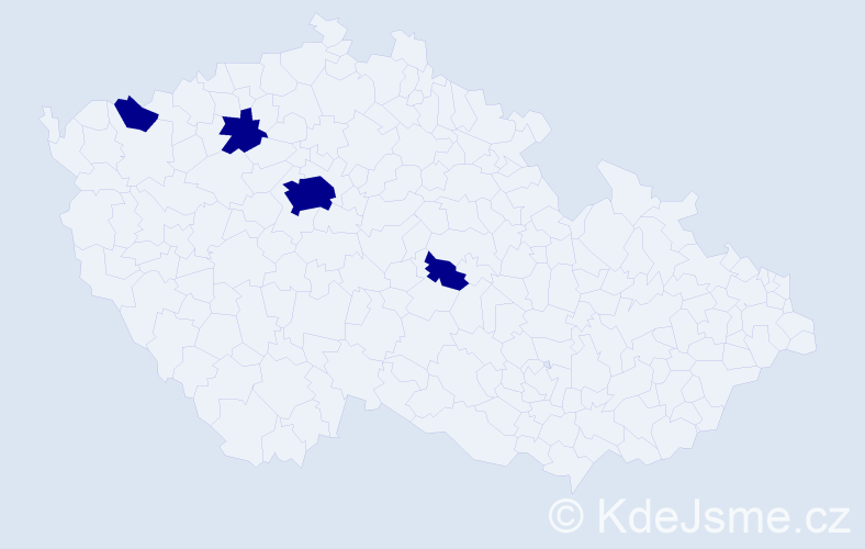 Jméno: 'Marek Petr', počet výskytů 4 v celé ČR