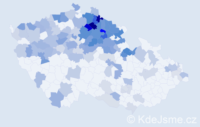 Jméno: 'Hanička', počet výskytů 289 v celé ČR