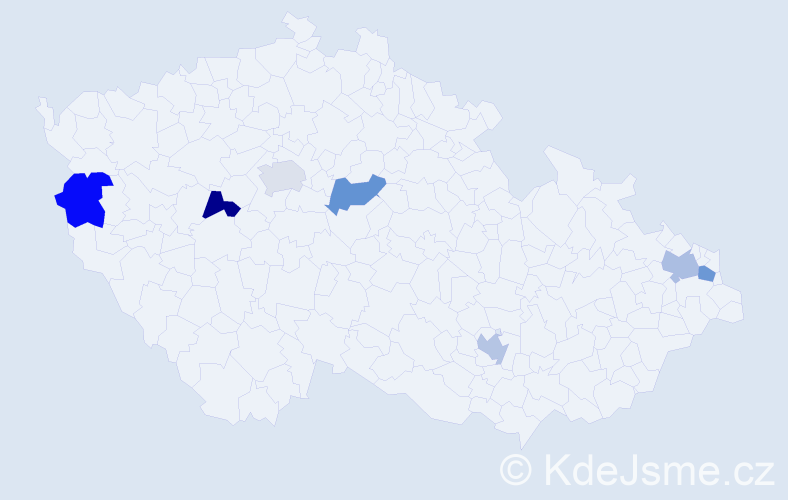 Jméno: 'Lucio', počet výskytů 7 v celé ČR