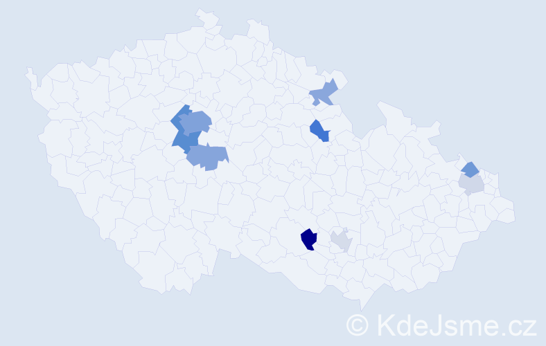 Jméno: 'Kazi', počet výskytů 23 v celé ČR