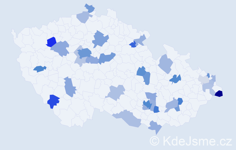 Jméno: 'Olivia', počet výskytů 66 v celé ČR