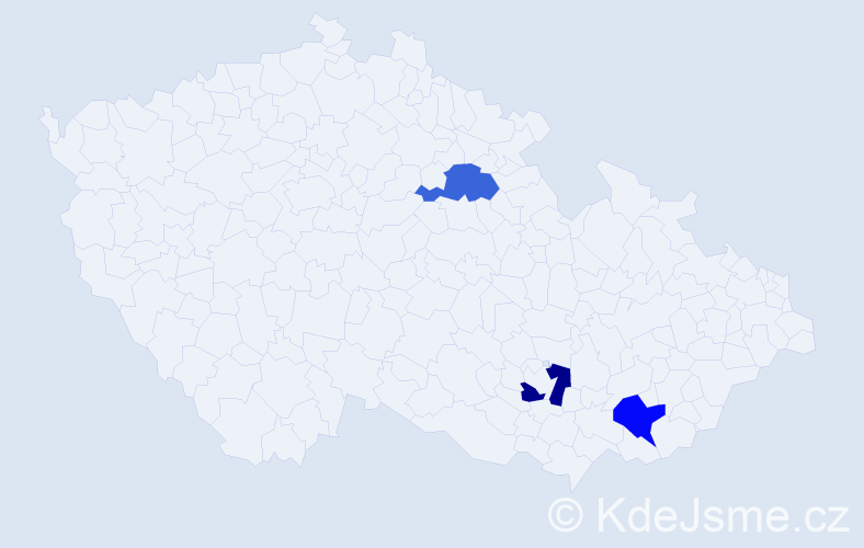 Jméno: 'Benjamin Jakub', počet výskytů 3 v celé ČR