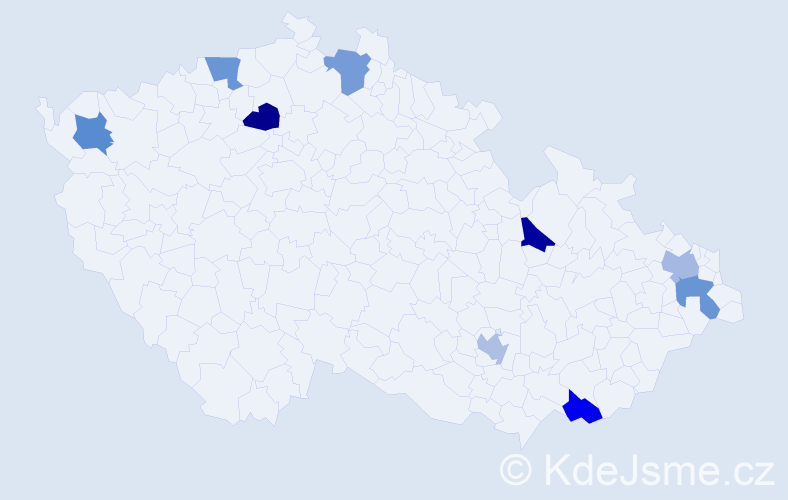 Jméno: 'Rinaldo', počet výskytů 9 v celé ČR