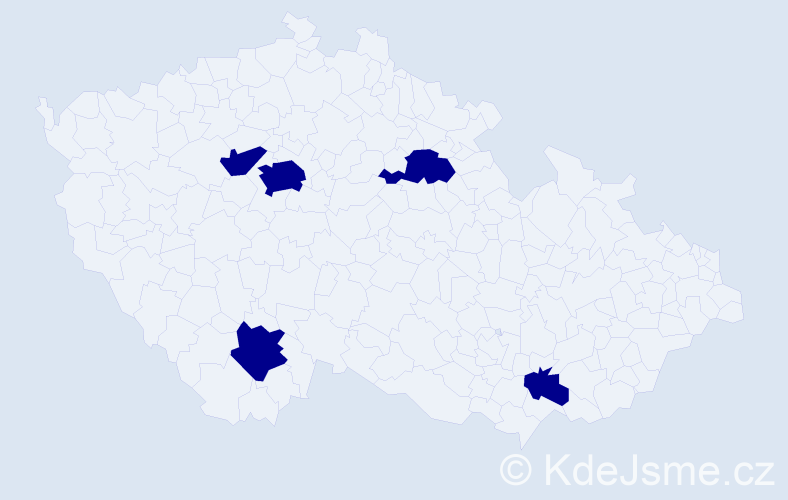 Jméno: 'Stella Anna', počet výskytů 5 v celé ČR