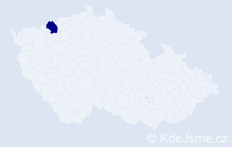 Jméno: 'Veleslavína', počet výskytů 1 v celé ČR