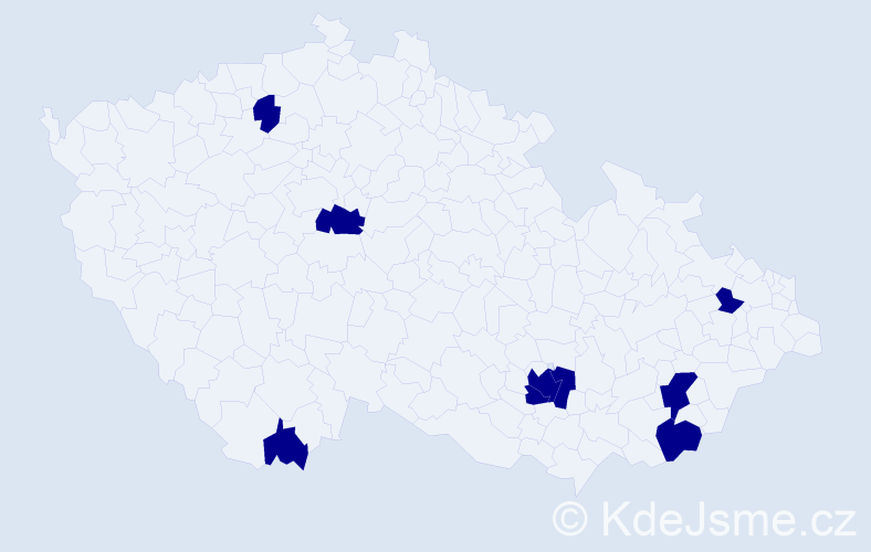 Jméno: 'Amely', počet výskytů 8 v celé ČR