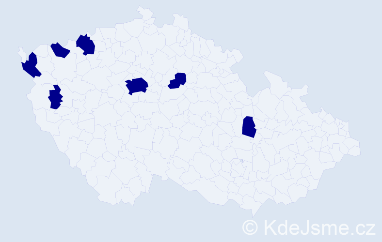 Jméno: 'Klavdija', počet výskytů 7 v celé ČR