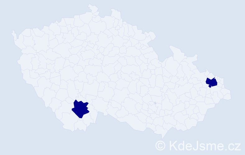 Jméno: 'Koniáš', počet výskytů 2 v celé ČR