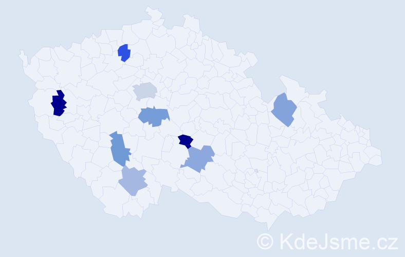 Jméno: 'Bohouš', počet výskytů 11 v celé ČR