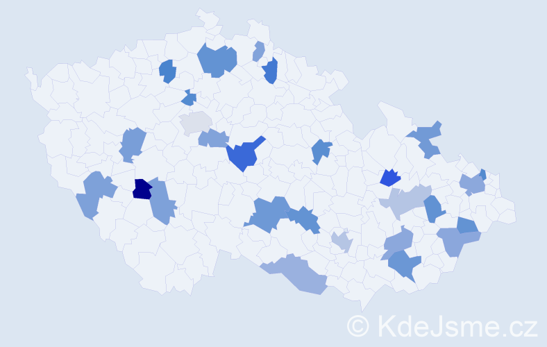 Jméno: 'Čestmíra', počet výskytů 35 v celé ČR