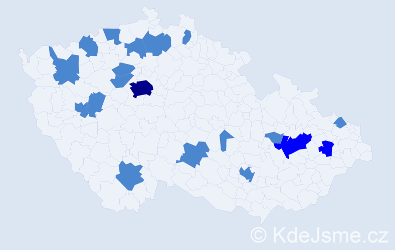 Jméno: 'Samuele', počet výskytů 23 v celé ČR