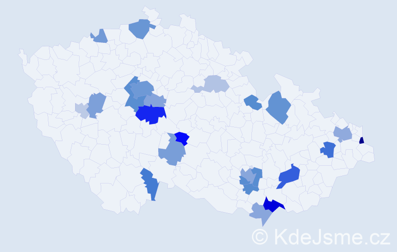 Jméno: 'Mlada', počet výskytů 58 v celé ČR