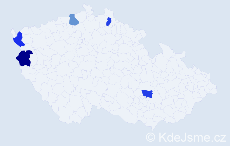 Jméno: 'Quang Hien', počet výskytů 5 v celé ČR