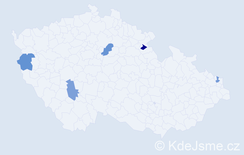 Jméno: 'Julij', počet výskytů 5 v celé ČR