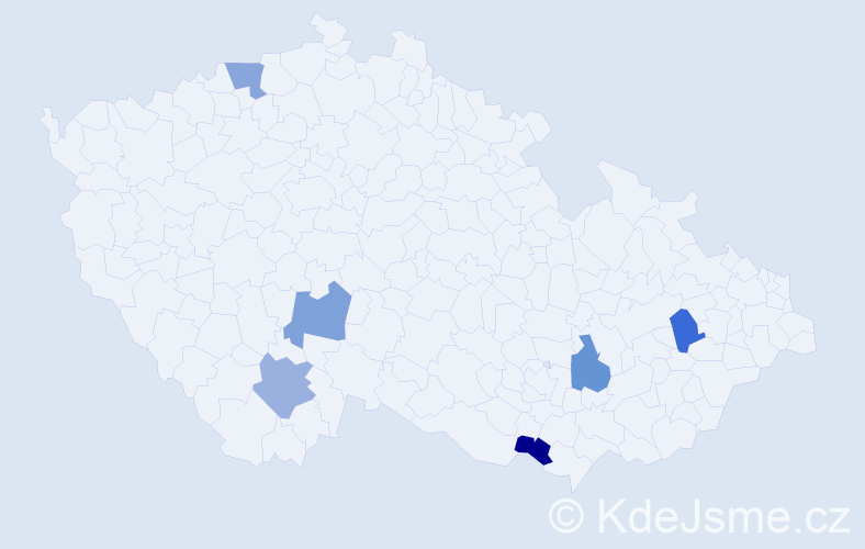 Jméno: 'Šimon Antonín', počet výskytů 6 v celé ČR