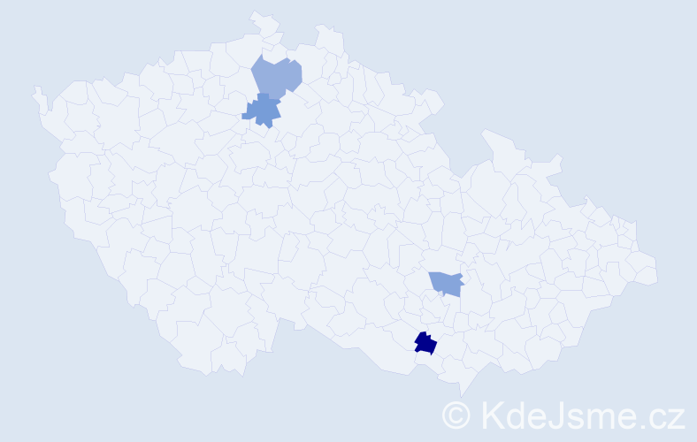 Jméno: 'Vjekoslav', počet výskytů 4 v celé ČR