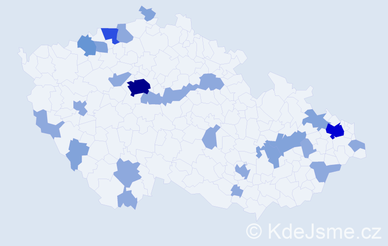 Jméno: 'Perla', počet výskytů 50 v celé ČR