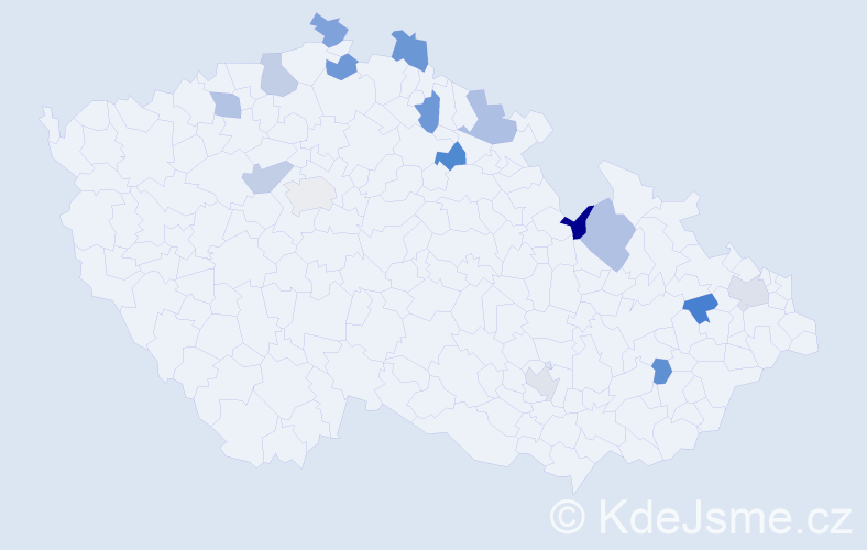 Jméno: 'Janička', počet výskytů 16 v celé ČR
