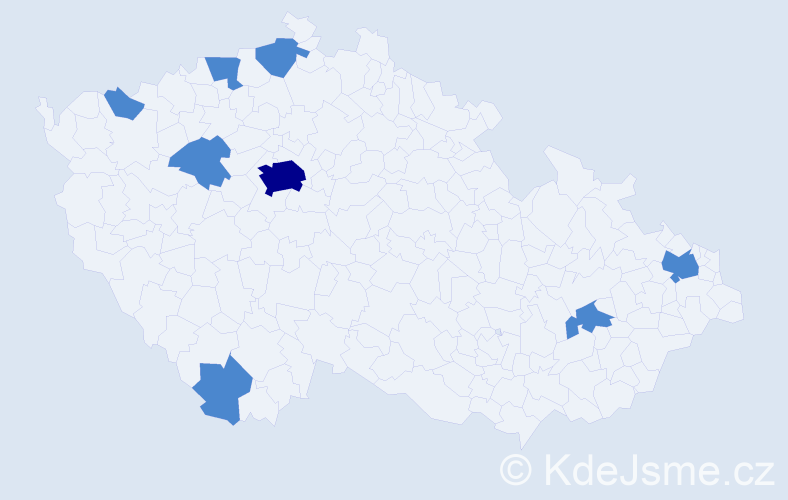 Jméno: 'Duy Hai', počet výskytů 10 v celé ČR