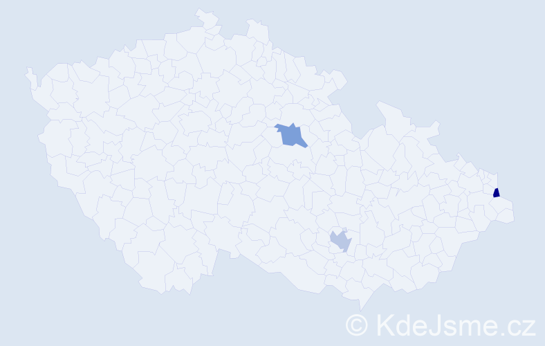 Jméno: 'Ora', počet výskytů 3 v celé ČR