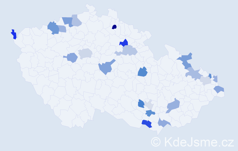 Jméno: 'Luba', počet výskytů 29 v celé ČR