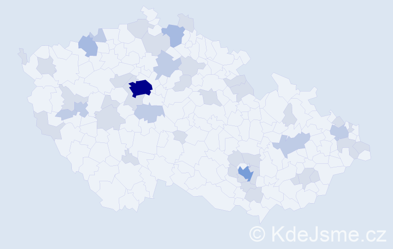 Jméno: 'Miriama', počet výskytů 78 v celé ČR