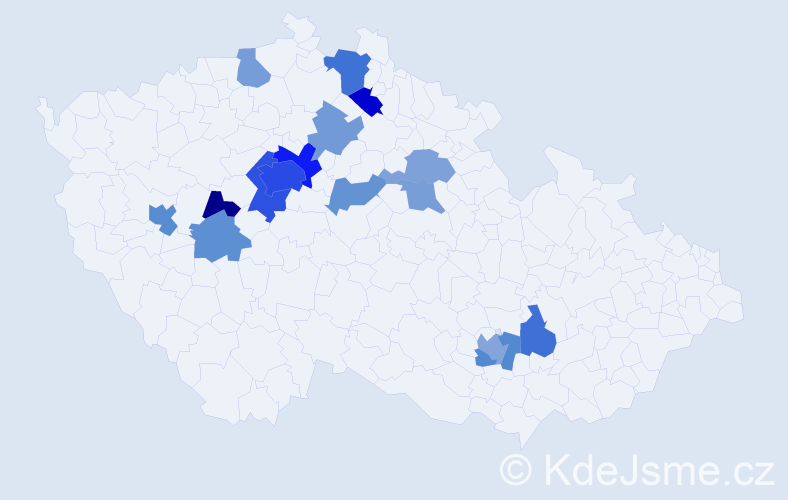 Jméno: 'Vitalina', počet výskytů 35 v celé ČR
