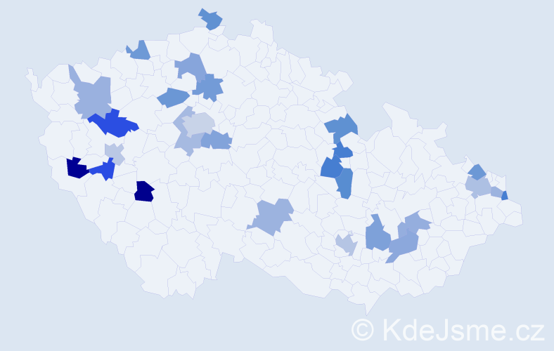 Jméno: 'Daniel Jan', počet výskytů 32 v celé ČR