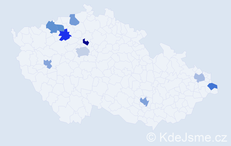 Jméno: 'Stefani', počet výskytů 12 v celé ČR