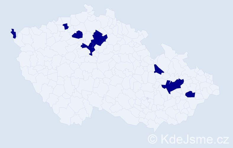 Jméno: 'Emerencia', počet výskytů 8 v celé ČR