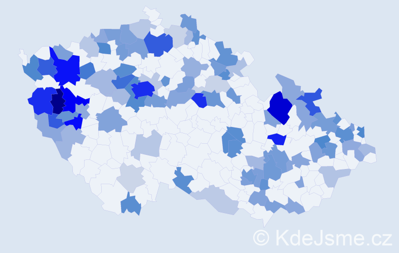 Jméno: 'Konstantin', počet výskytů 230 v celé ČR