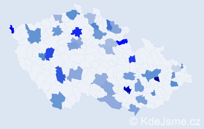 Jméno: 'Jacob', počet výskytů 71 v celé ČR