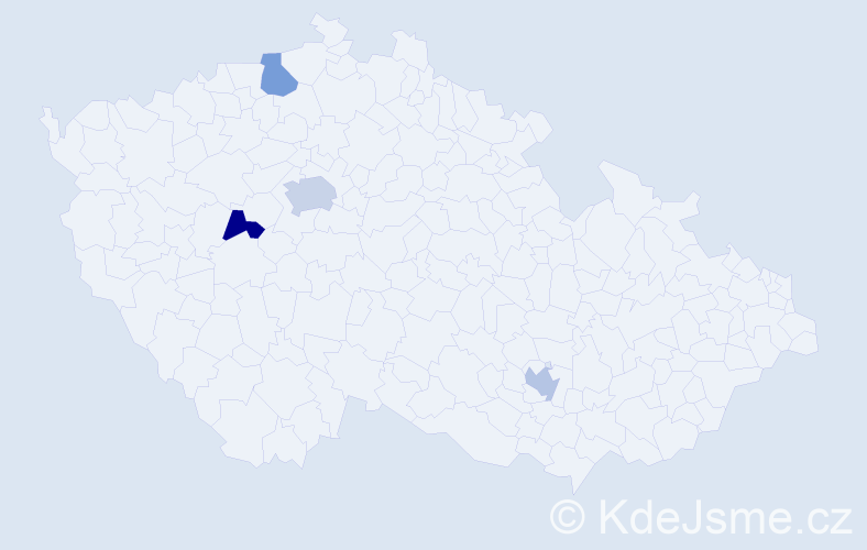 Jméno: 'Vitalina', počet výskytů 5 v celé ČR