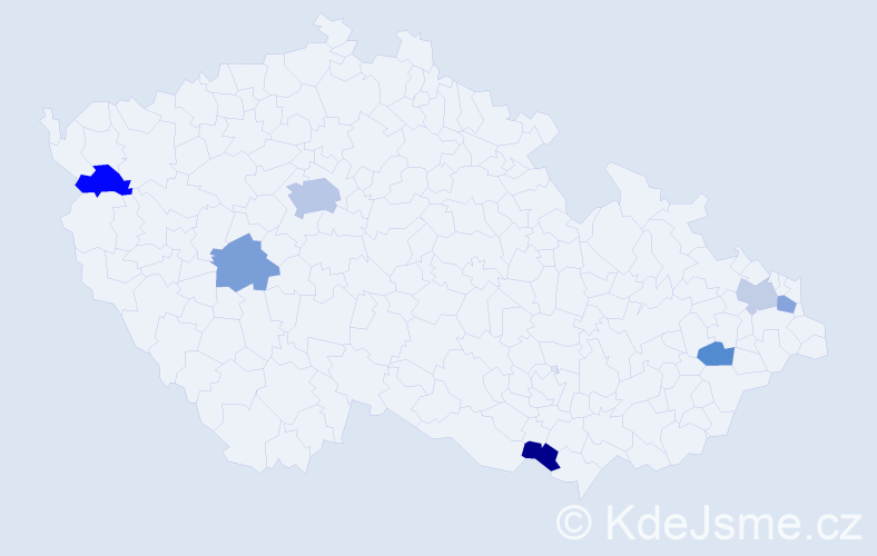 Jméno: 'Mikuláš Josef', počet výskytů 10 v celé ČR