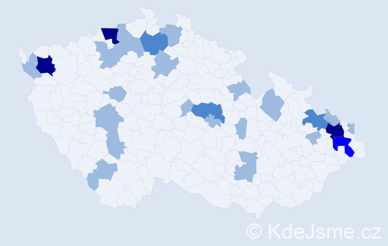 Jméno: 'Ingrida', počet výskytů 45 v celé ČR
