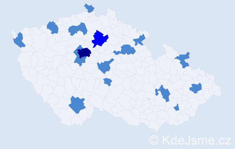 Jméno: 'Thanh', počet výskytů 21 v celé ČR